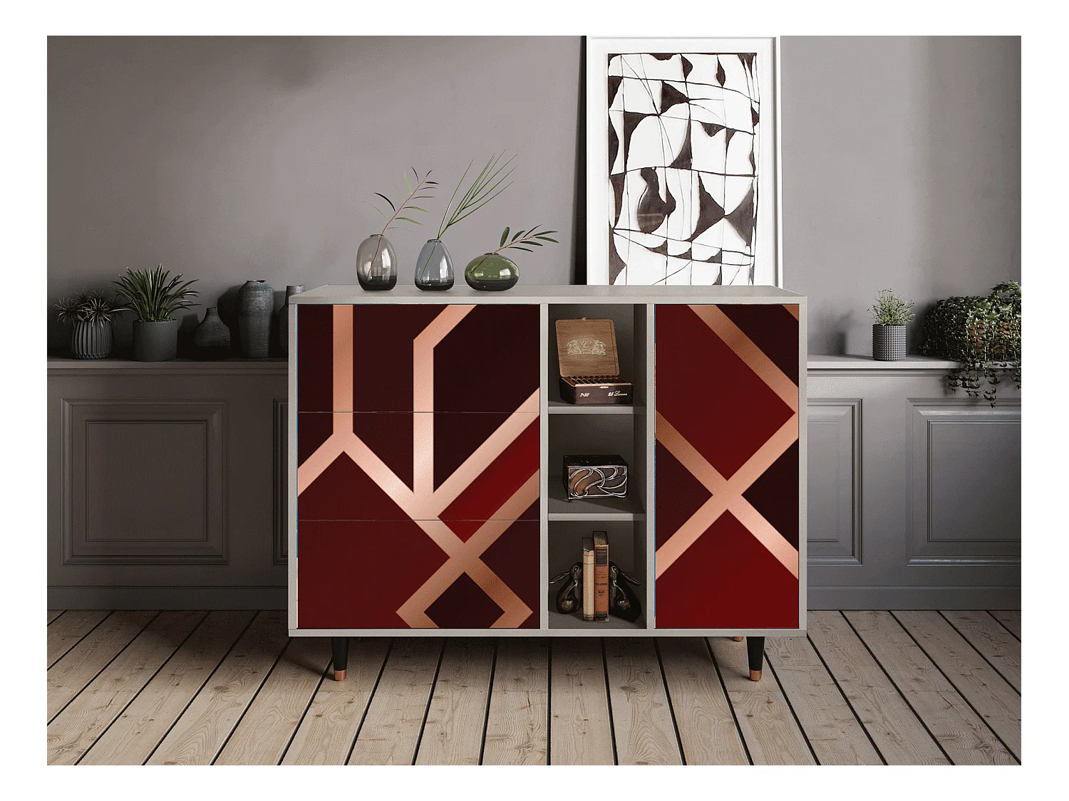 Buffet - 125x98x48 cm - BS2 - Velvet 1920's, Sable