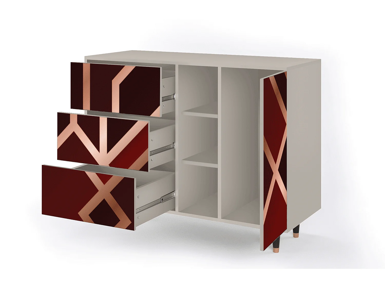 Dressoir - 125x98x48 cm - BS2 - Velvet 1920's, Zand