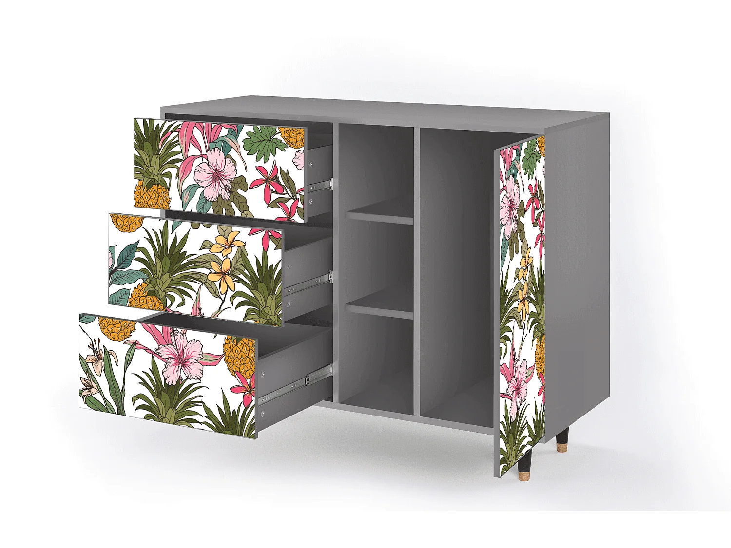 Aparador - 125x98x48 cm - BS2 - Estival Fruit, Gris