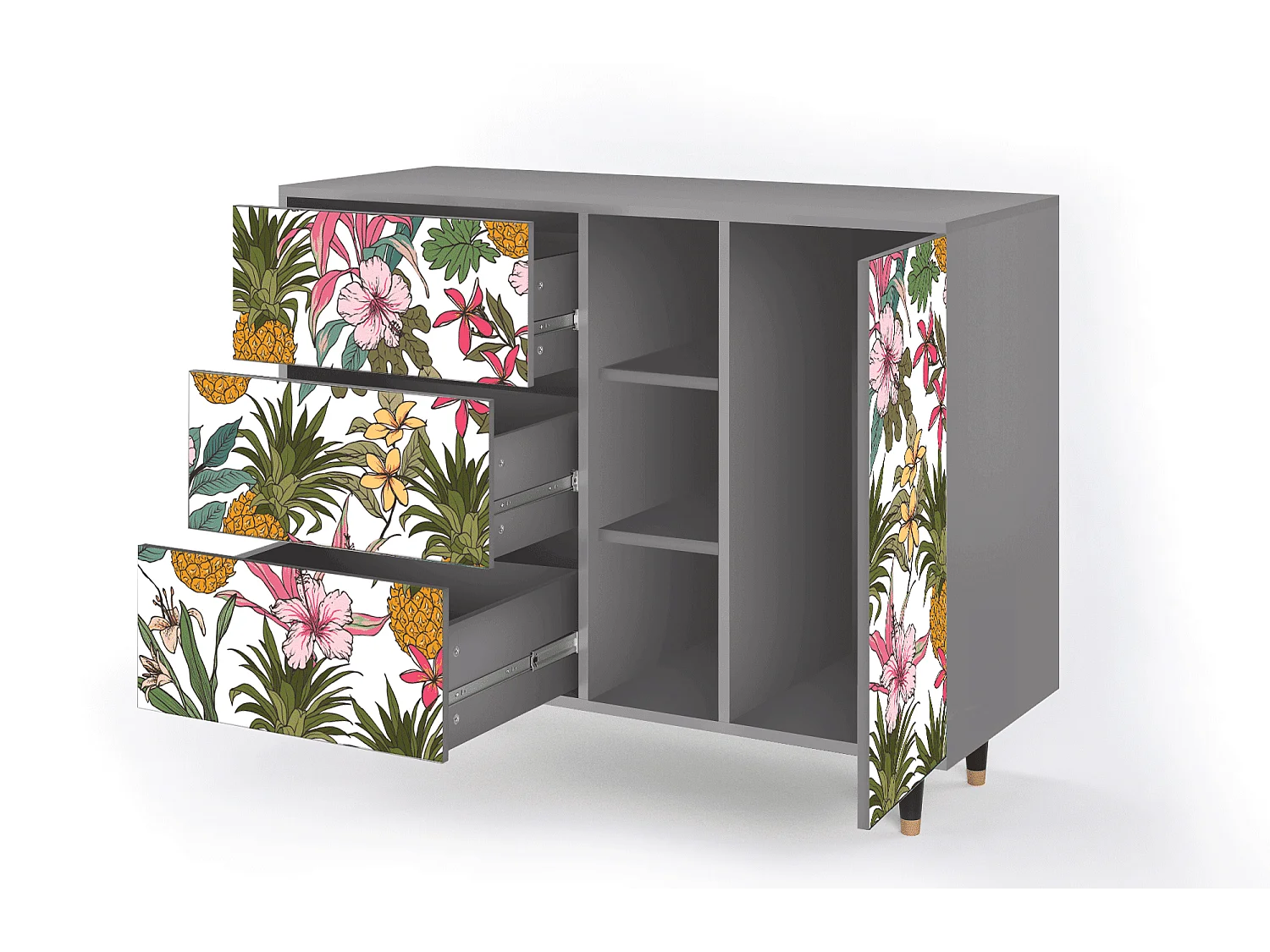 Buffet - 125x98x48 cm - BS2 - Estival Fruit, Gris