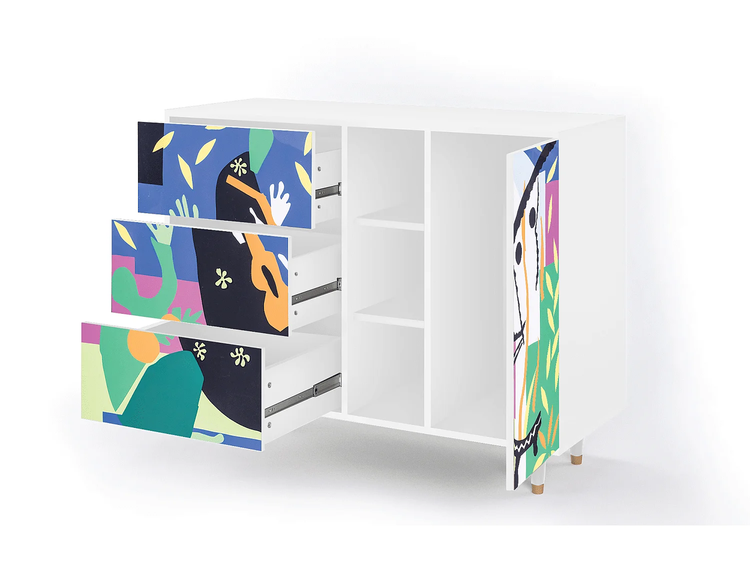 Buffet - 125x98x48 cm - BS2 - La Tristesse du Roi, Blanc