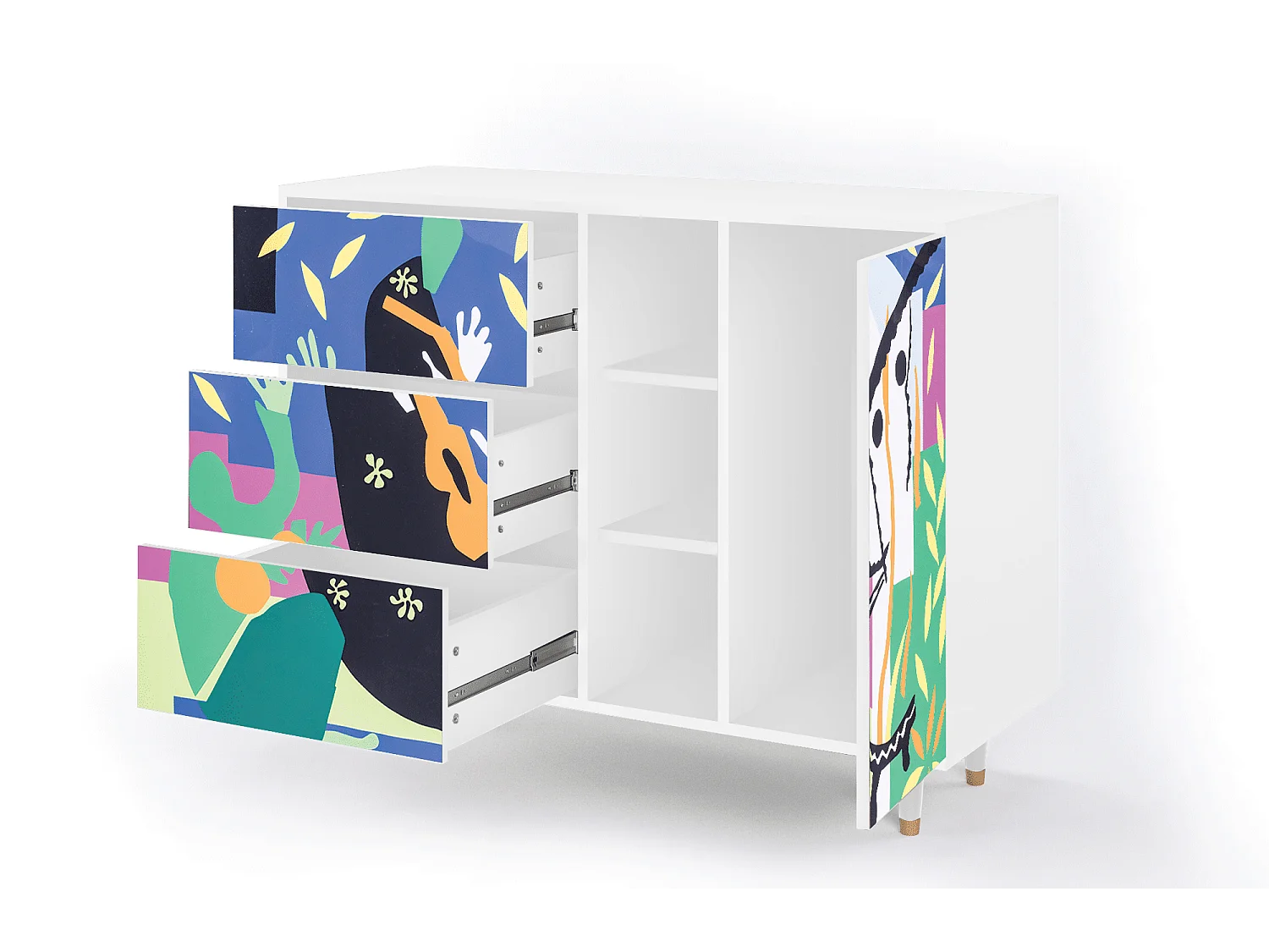 Buffet - 125x98x48 cm - BS2 - La Tristesse du Roi, Blanc