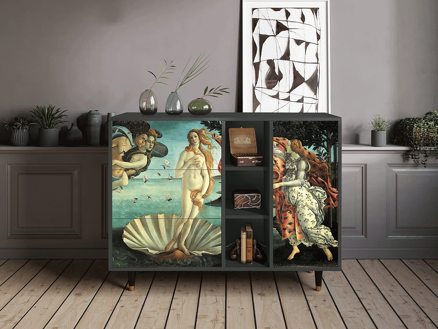 Sideboard - 125x98x48 cm - BS2 - The Birth of Venus, Anthrazit