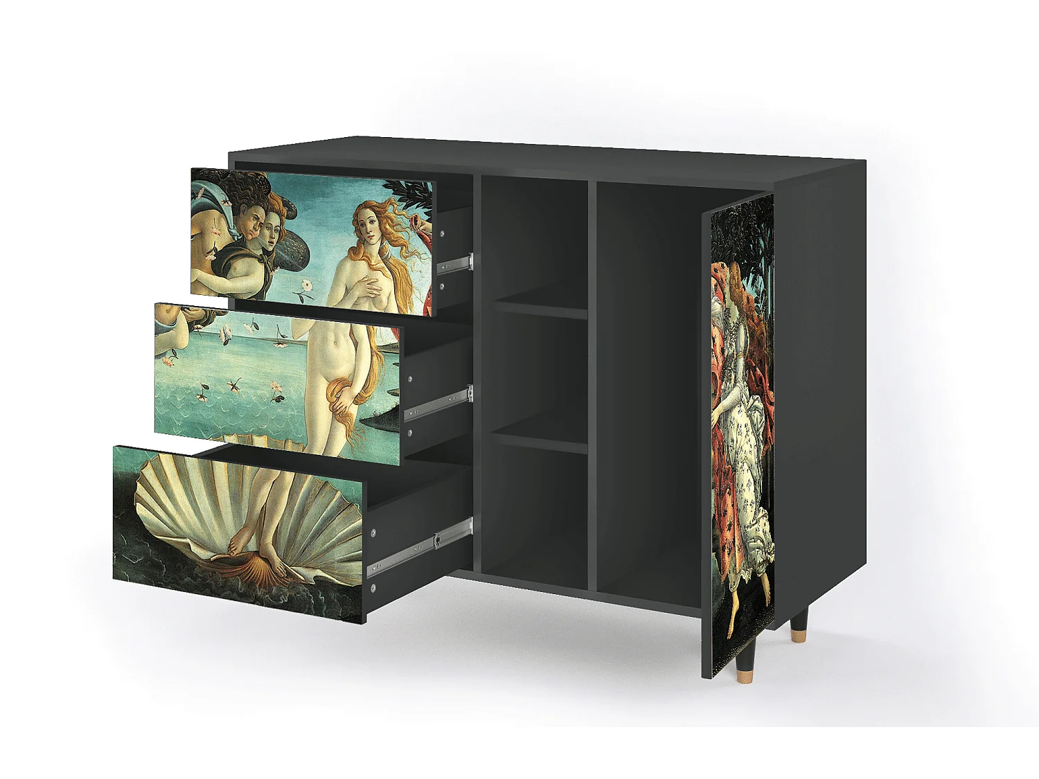 Buffet - 125x98x48 cm - BS2 - The Birth of Venus, Anthracite