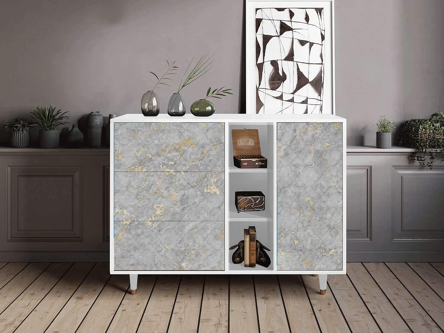 Buffet - 125x98x48 cm - BS2 - Mariana Trench, Blanc