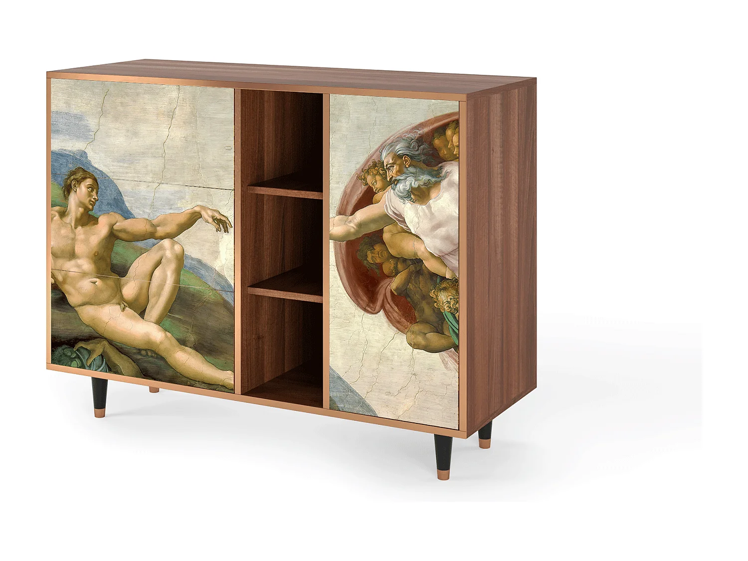 Dressoir - 125x98x48 cm - BS2 - The Creation of Adam, Walnoot