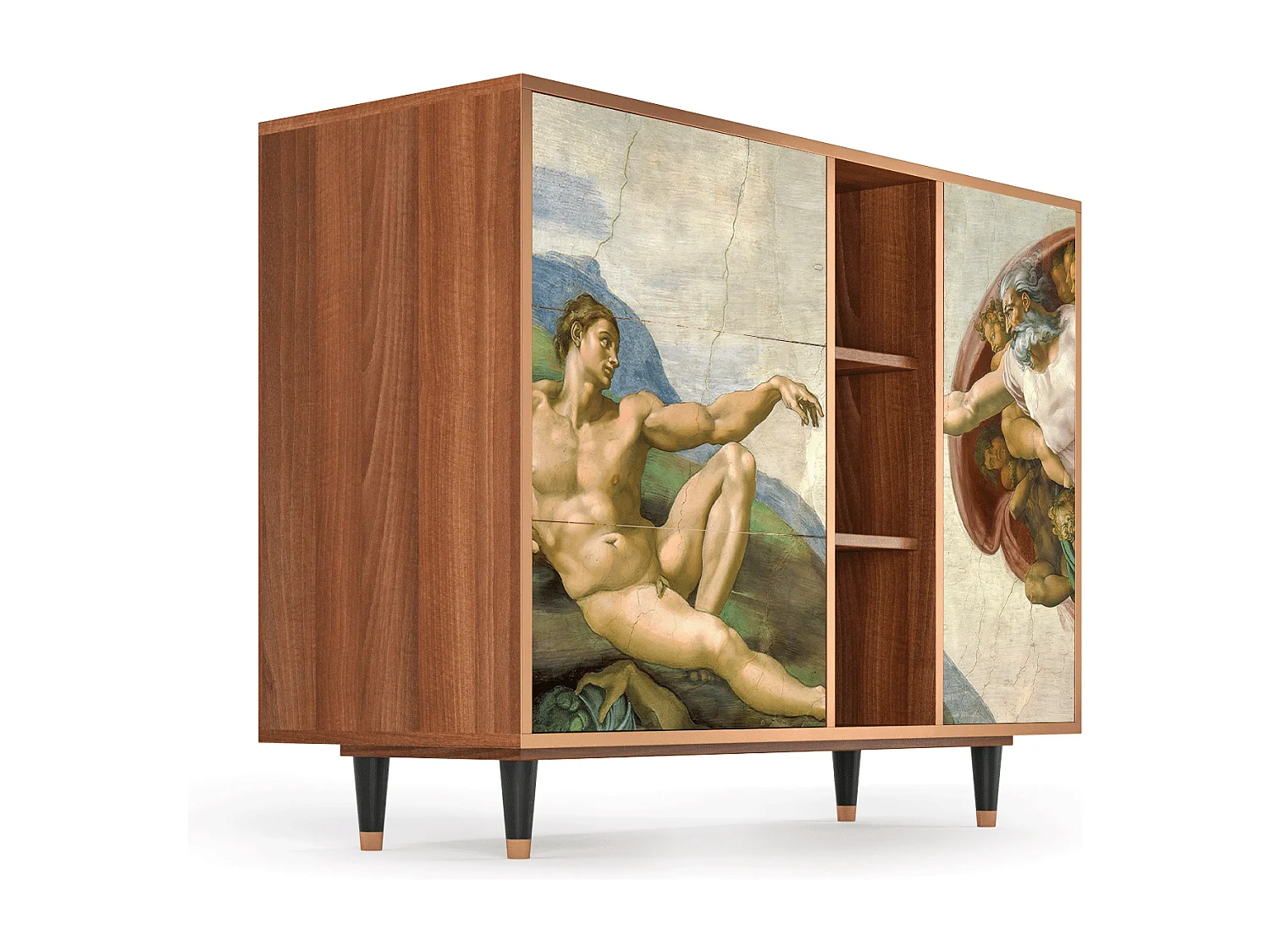 Kredens - 125x98x48 cm - BS2 - The Creation of Adam, Orzech