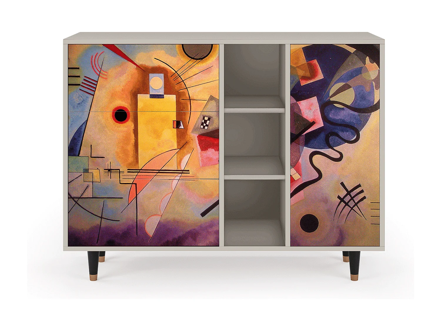 Kredens - 125x98x48 cm - BS2 - Modern Art, Piaskowy