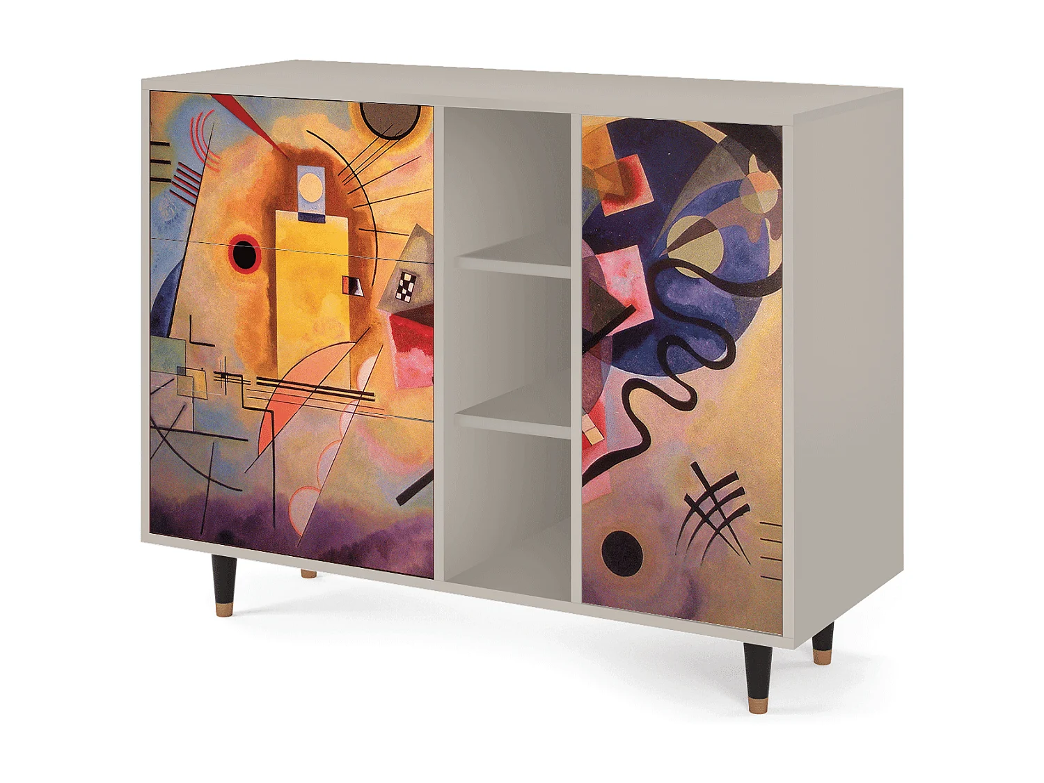 Kredens - 125x98x48 cm - BS2 - Modern Art, Piaskowy