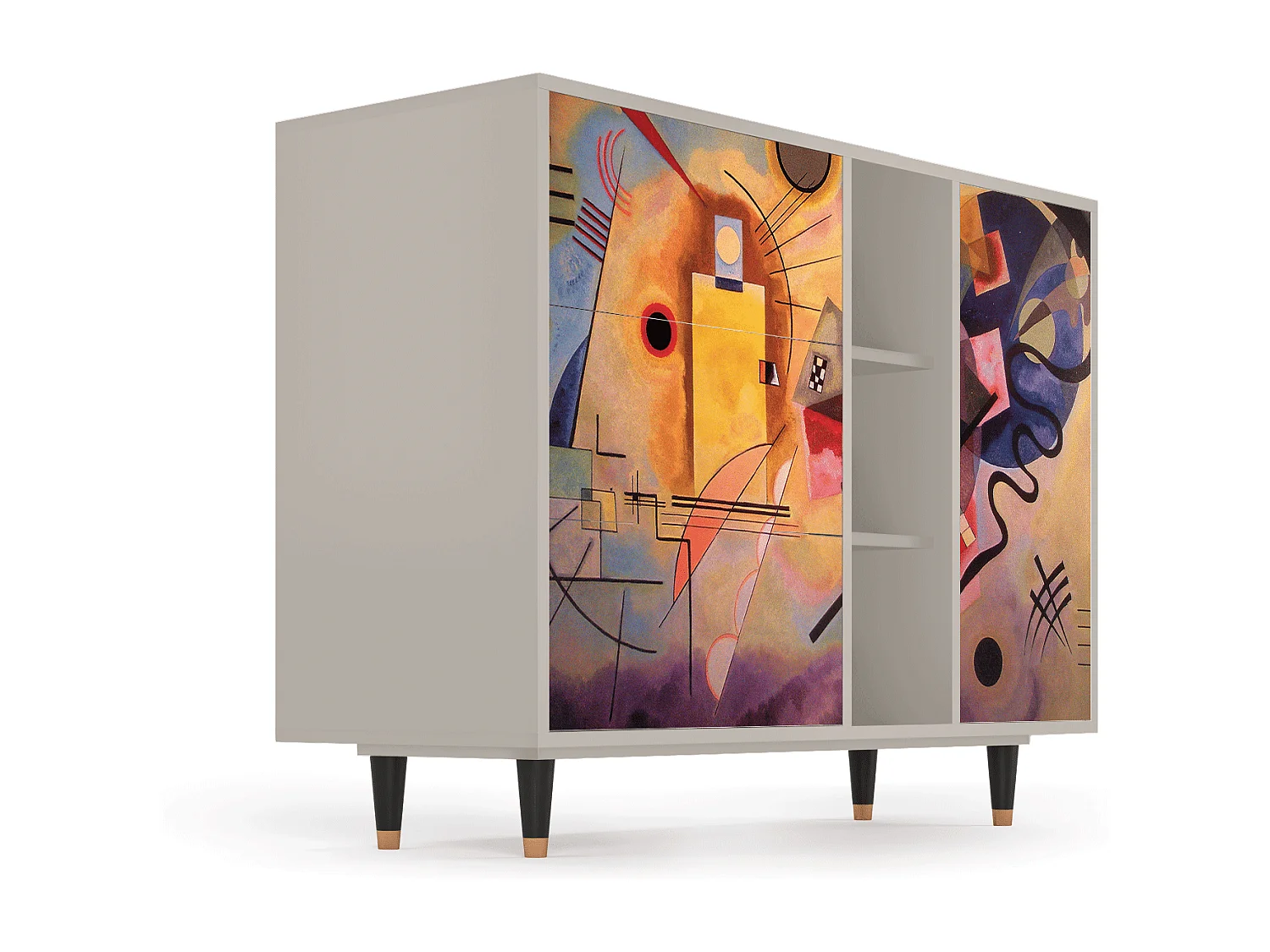 Kredens - 125x98x48 cm - BS2 - Modern Art, Piaskowy