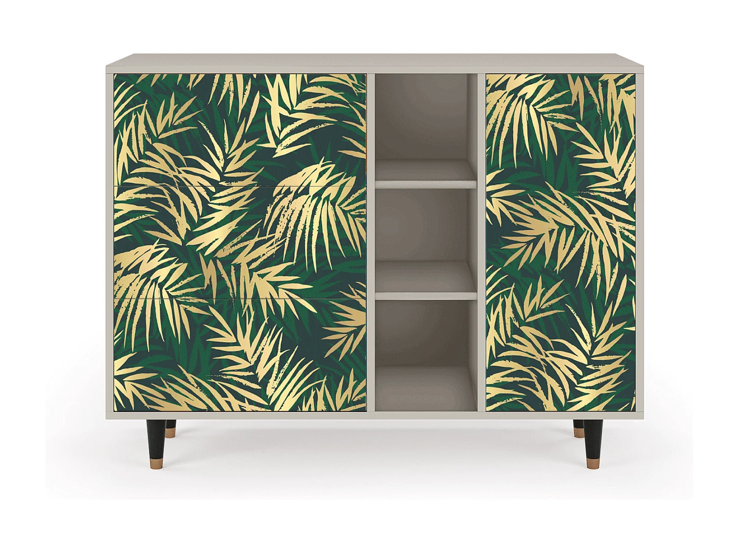 Kredens - 125x98x48 cm - BS2 - Sunny Palm Tree, Piaskowy