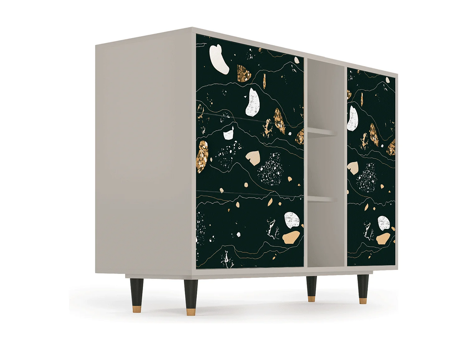 Kredens - 125x98x48 cm - BS2 - Space Rocks, Piaskowy