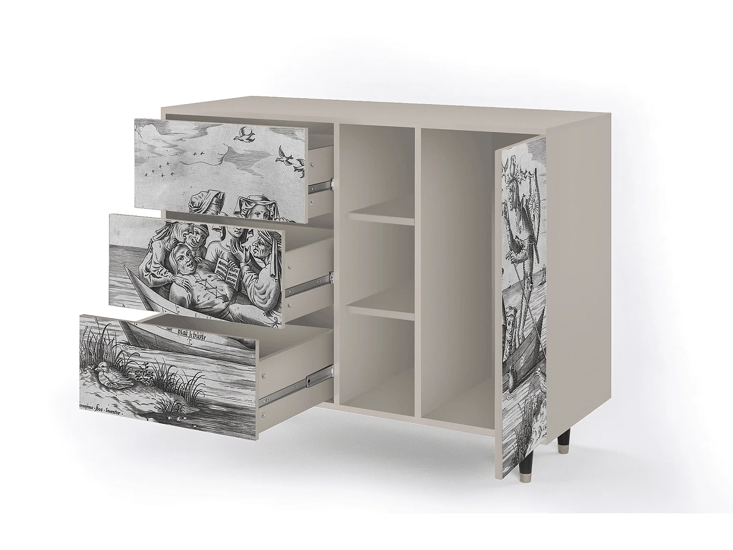 Buffet - 125x98x48 cm - BS2 - Blau Schuyte, Sable