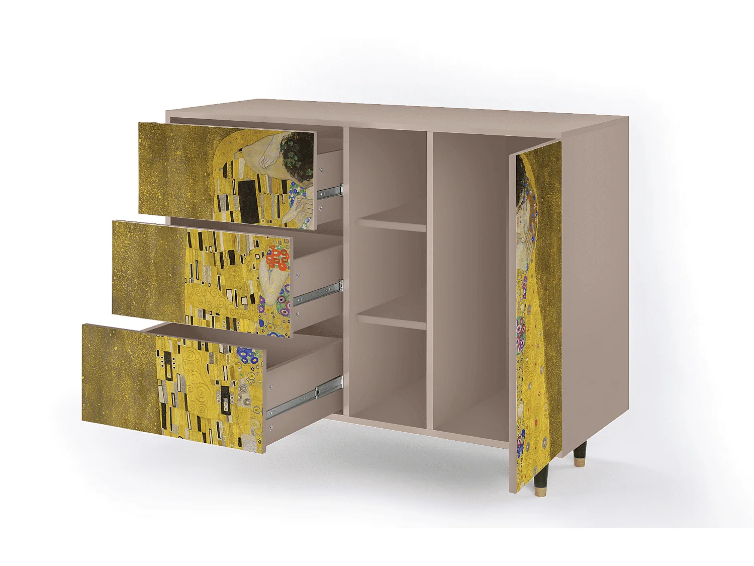 Kredens - 125x98x48 cm - BS2 - The Kiss by Klimt , Latte
