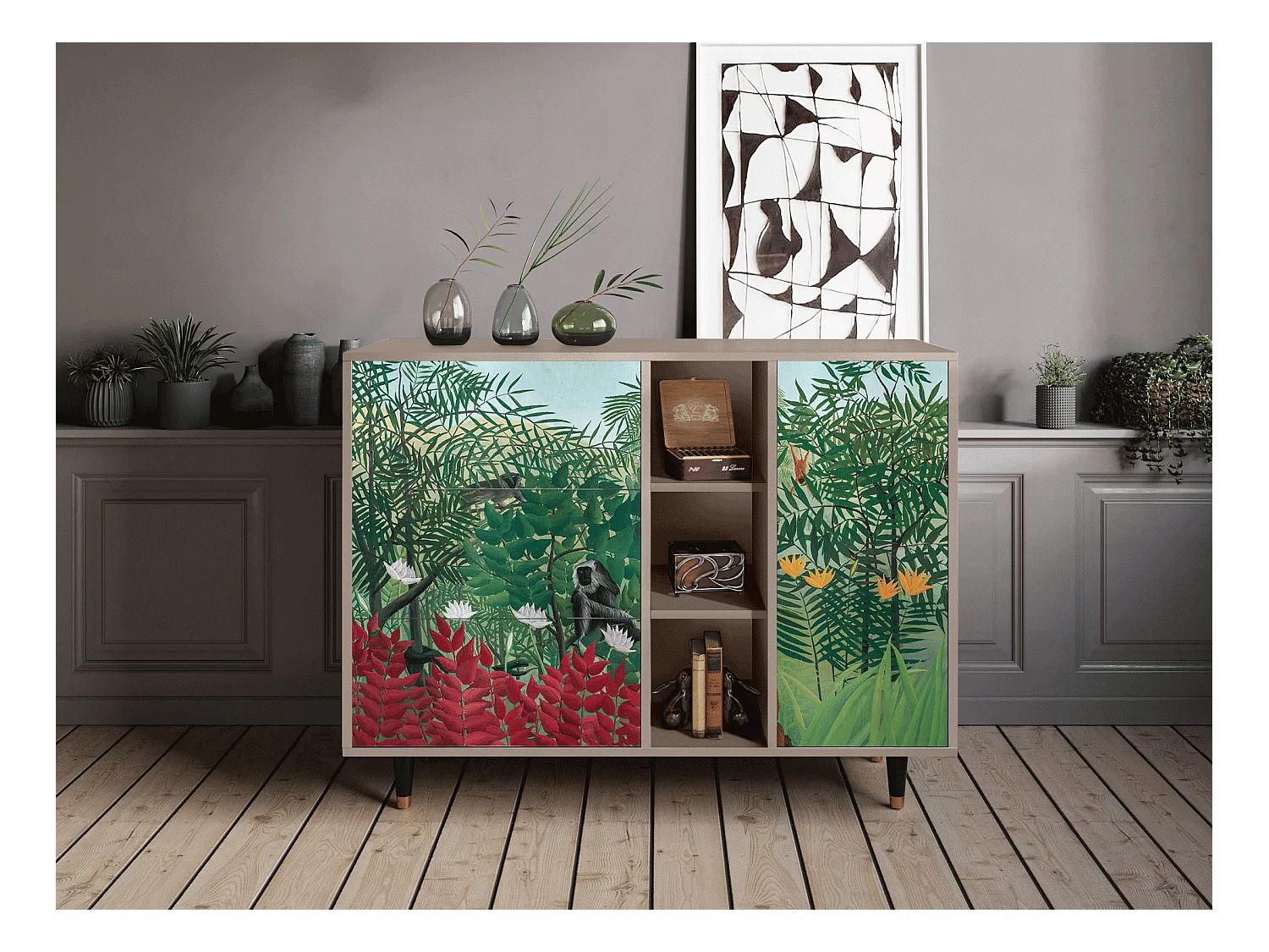 Credenza - 125x98x48 cm - BS2 - Jungles in Paris, Latte
