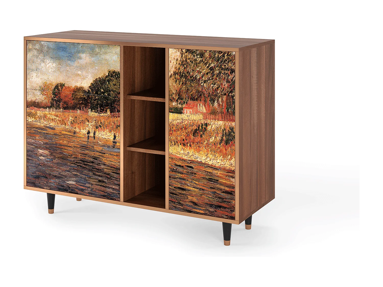 Aparador - 125x98x48 cm - BS2 - The Banks, Nogueira