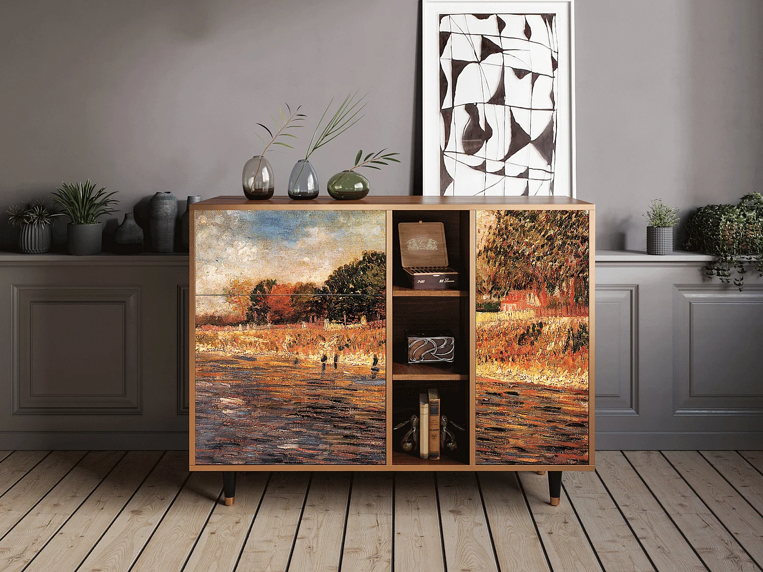 Credenza - 125x98x48 cm - BS2 - The Banks, Noce