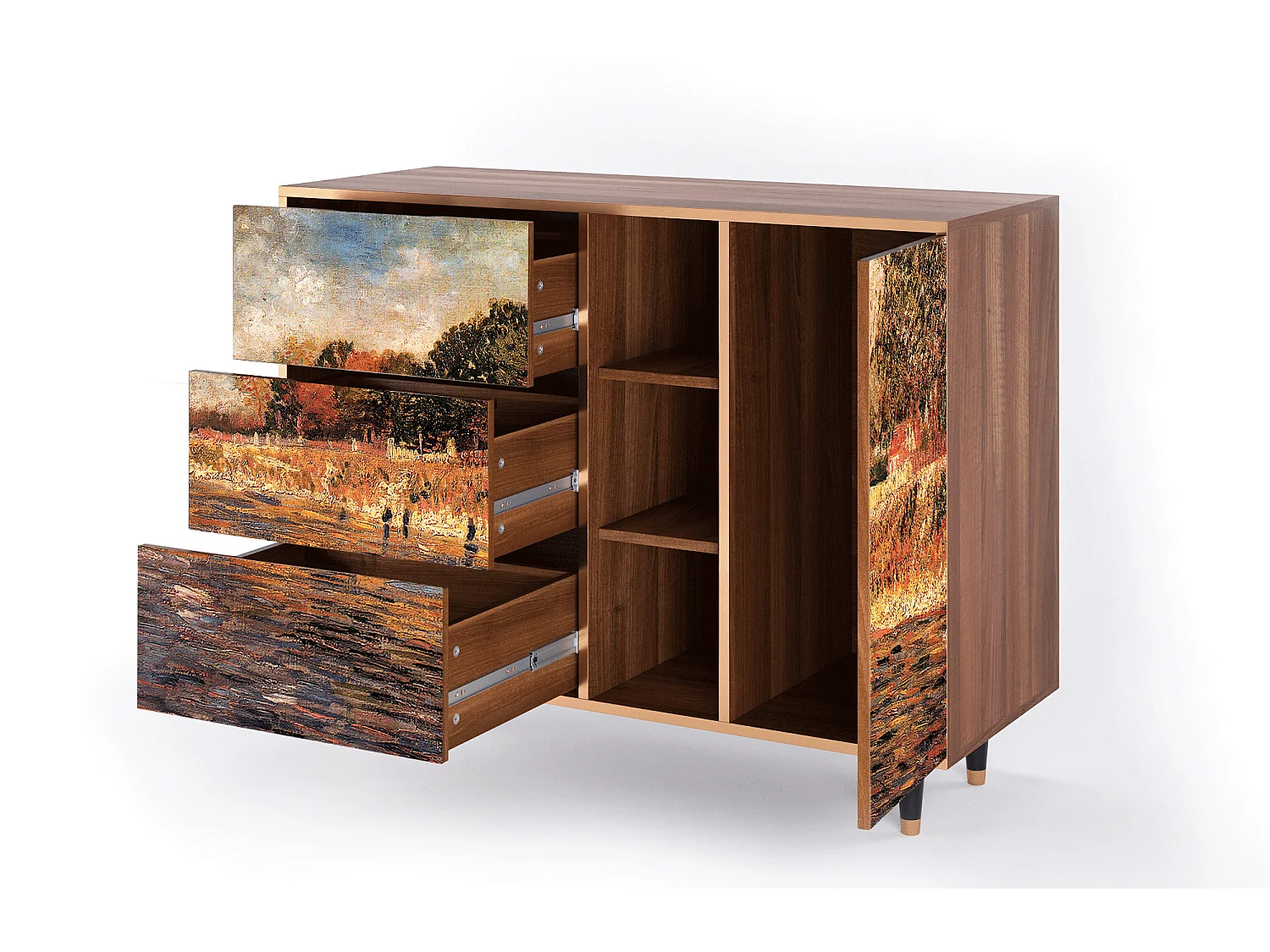Credenza - 125x98x48 cm - BS2 - The Banks, Noce