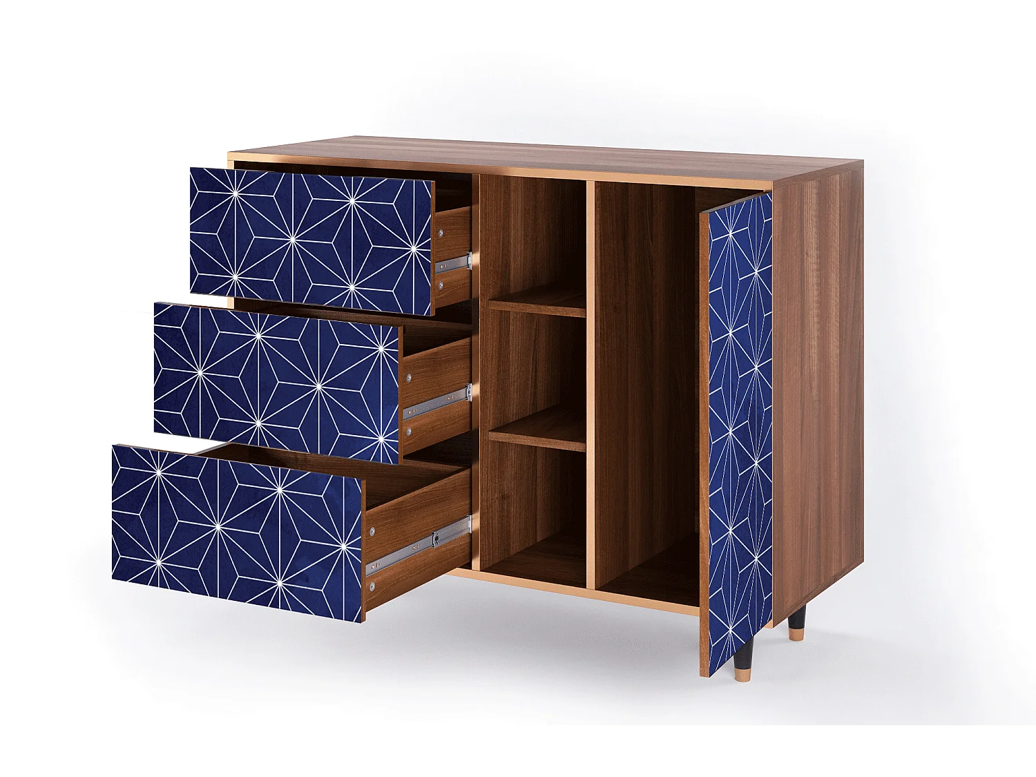 Buffet - 125x98x48 cm - BS2 - Milky Way, Noyer