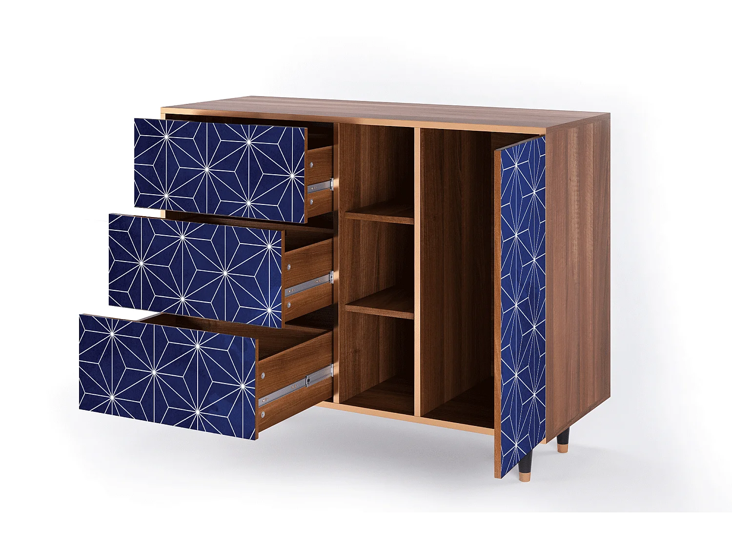 Buffet - 125x98x48 cm - BS2 - Milky Way, Noyer