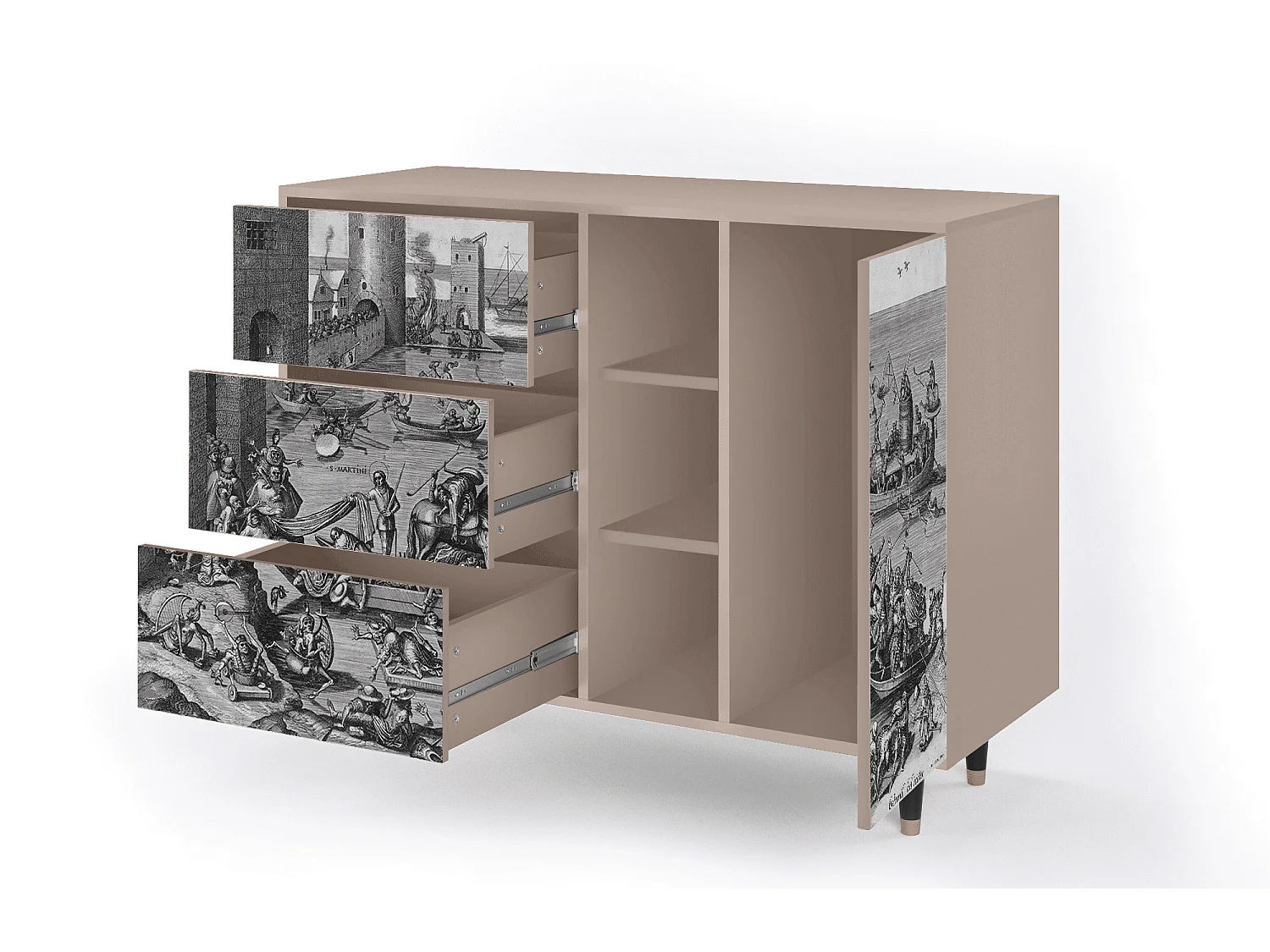 Buffet - 125x98x48 cm - BS2 - Saint Martin, Latte