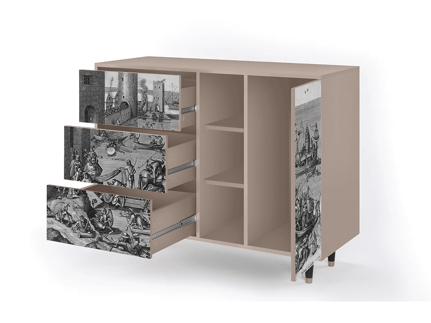 Buffet - 125x98x48 cm - BS2 - Saint Martin, Latte