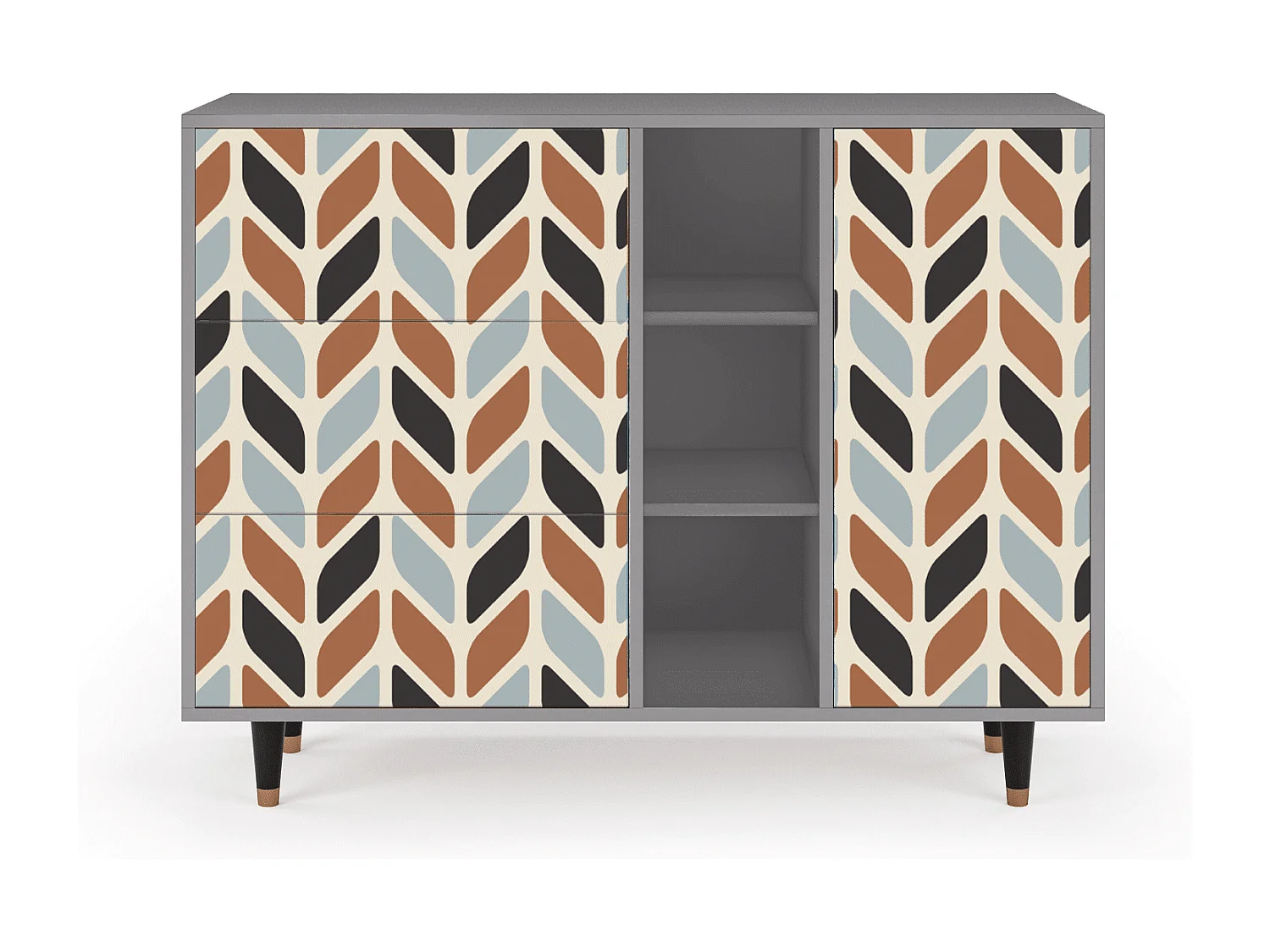 Buffet - 125x98x48 cm - BS2 - Beige Laure, Gris