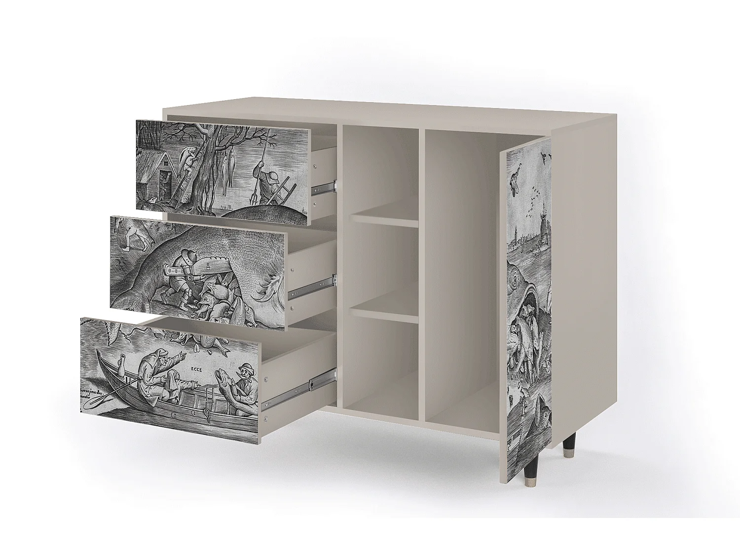 Aparador - 125x98x48 cm - BS2 - Big Fish Eat Little, Arena