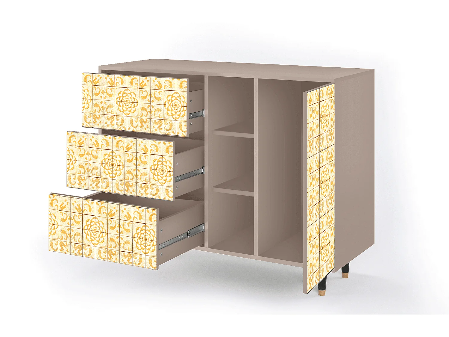 Buffet - 125x98x48 cm - BS2 - Sunshiny Tile, Latte