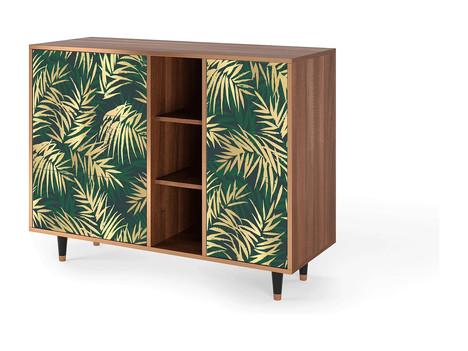 Buffet - 125x98x48 cm - BS2 - Sunny Palm Tree, Noyer