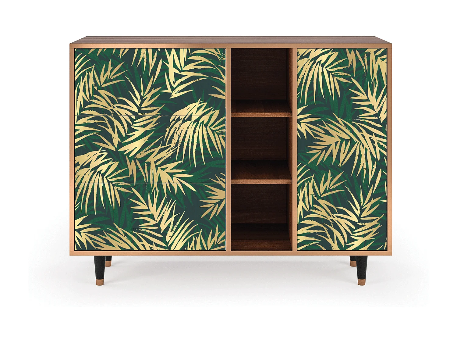 Buffet - 125x98x48 cm - BS2 - Sunny Palm Tree, Noyer