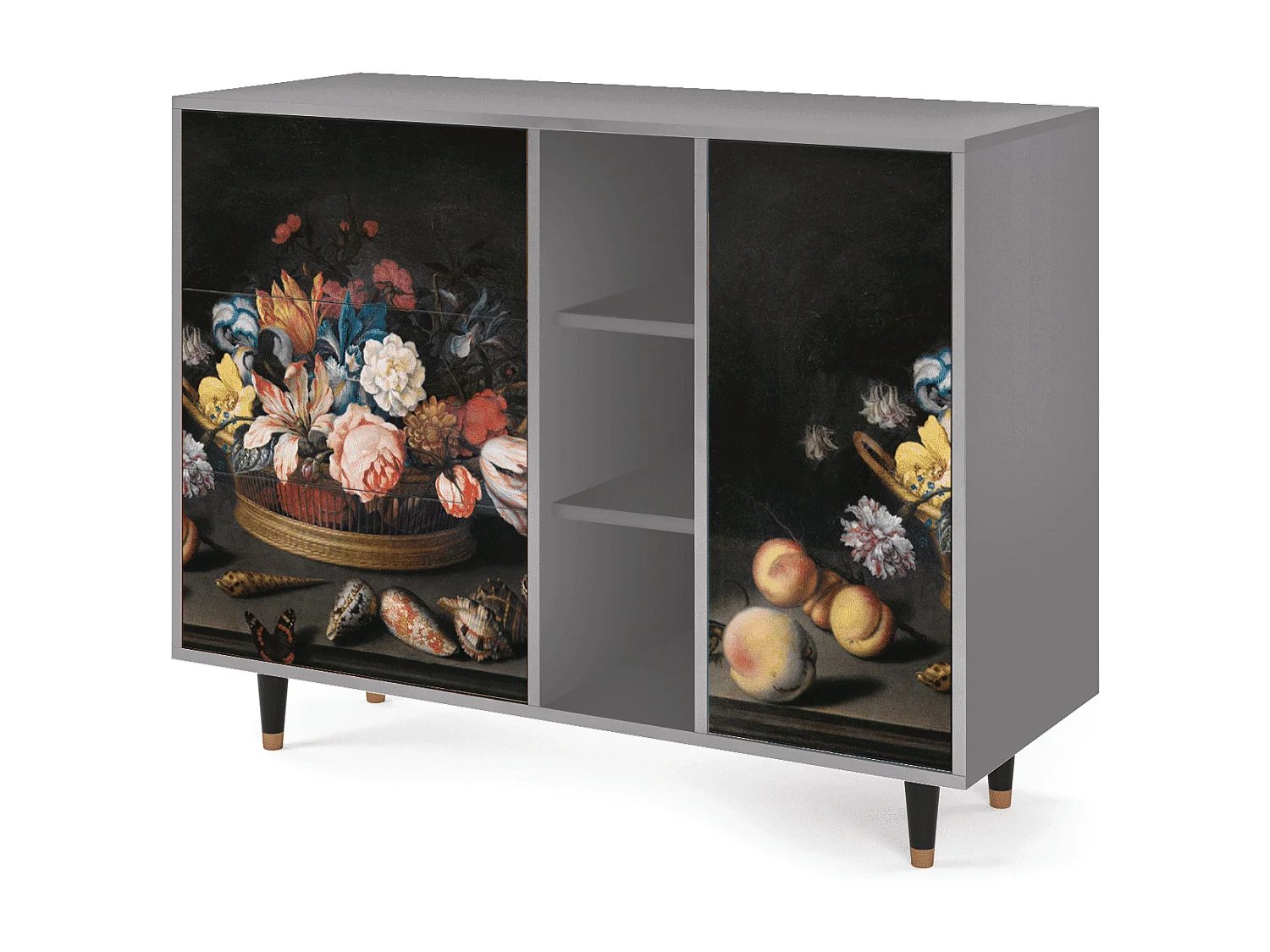 Aparador - 125x98x48 cm - BS2 - Still Life with Flowers, Gris