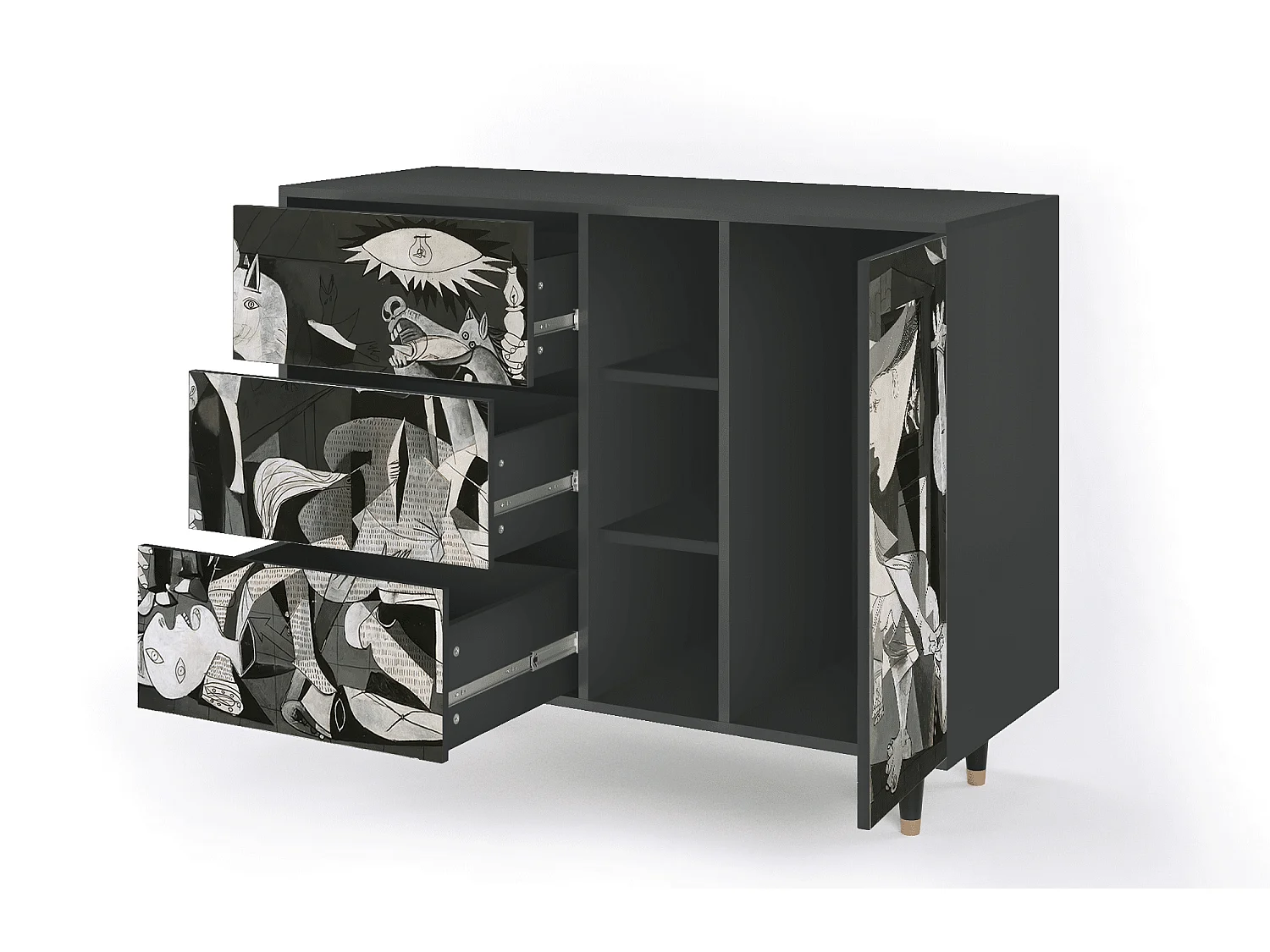 Credenza - 125x98x48 cm - BS2 - Guernica by Picasso, Antracite