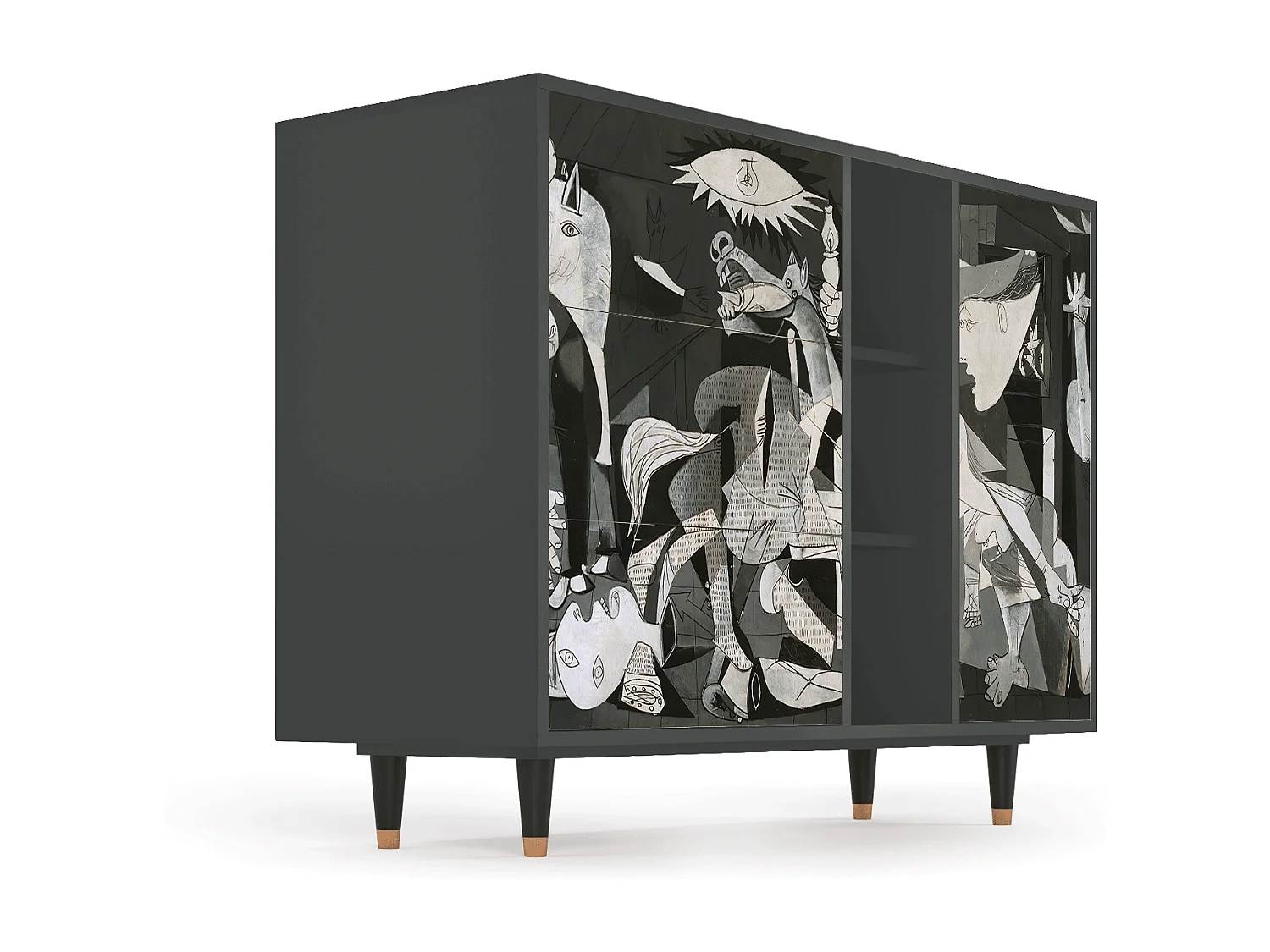 Kredens - 125x98x48 cm - BS2 - Guernica by Picasso, Antracyt