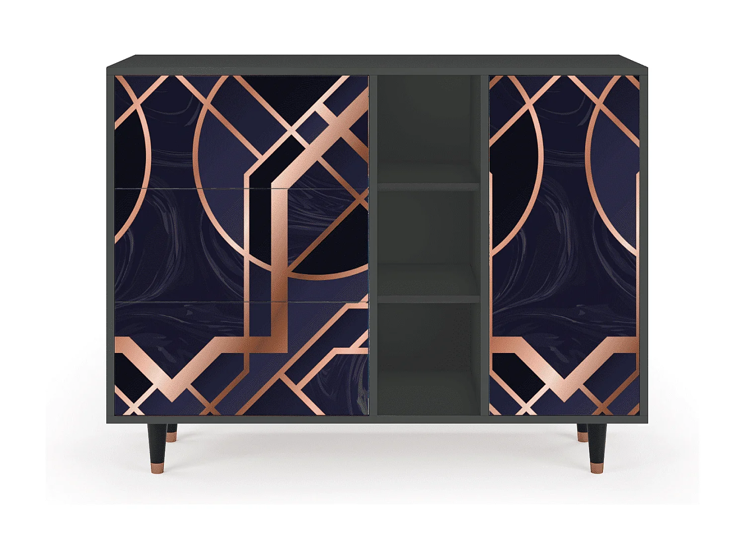 Buffet - 125x98x48 cm - BS2 - Purple Temple, Anthracite