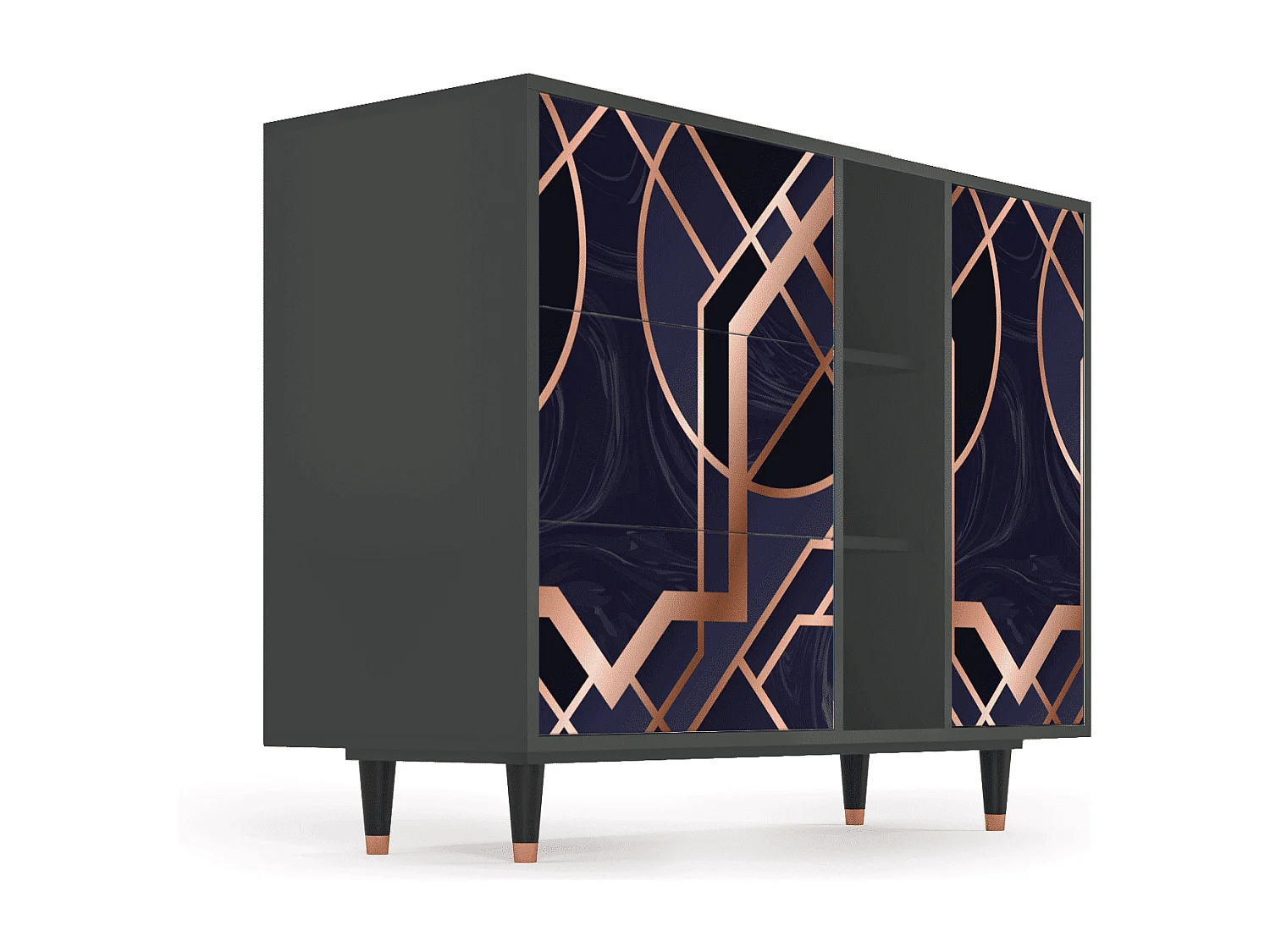 Sideboard - 125x98x48 cm - BS2 - Purple Temple, Anthrazit
