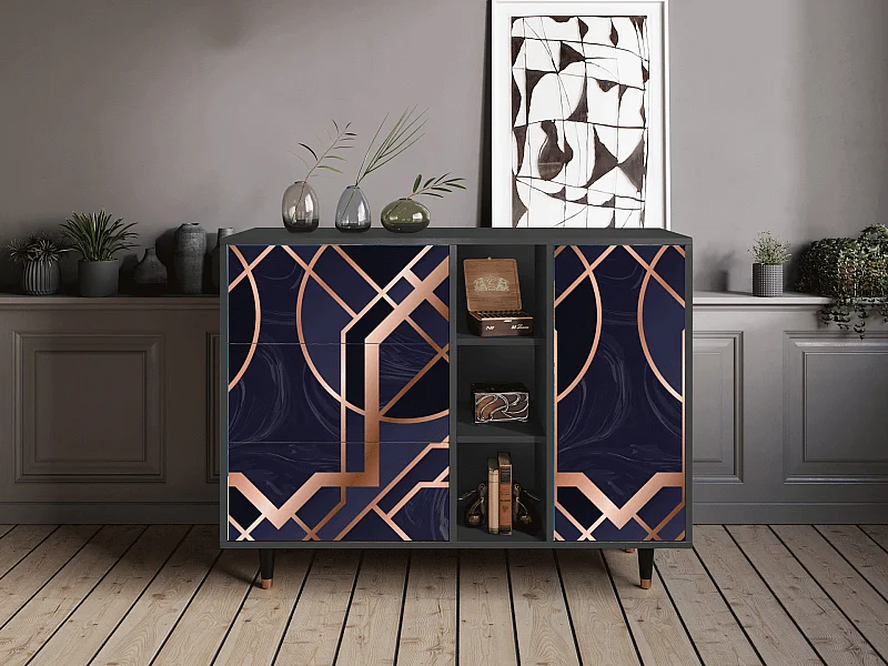 Sideboard - 125x98x48 cm - BS2 - Purple Temple, Anthrazit