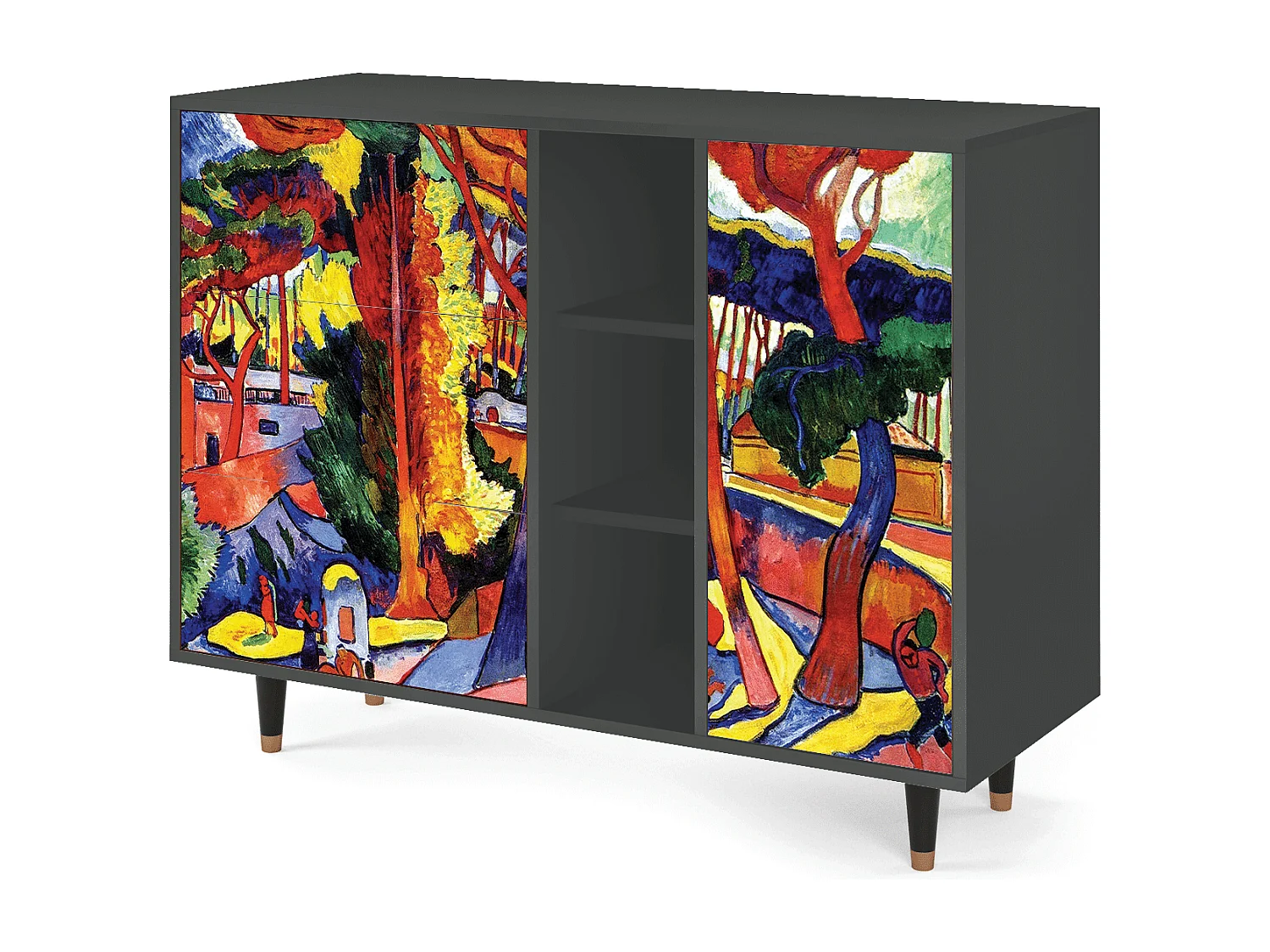 Kredens - 125x98x48 cm - BS2 - The Turning Road, Antracyt