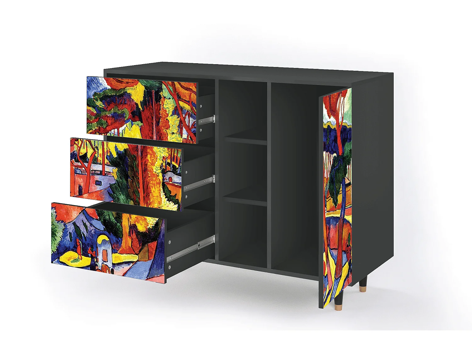 Kredens - 125x98x48 cm - BS2 - The Turning Road, Antracyt