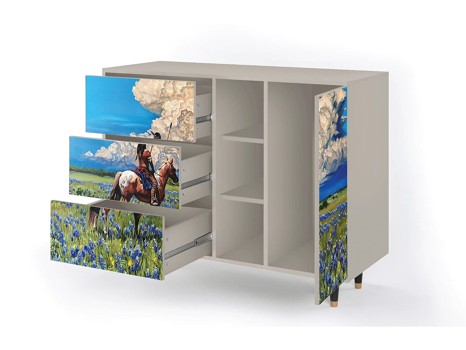 Credenza - 125x98x48 cm - BS2 - Thunderheads by Dean, Sabbia