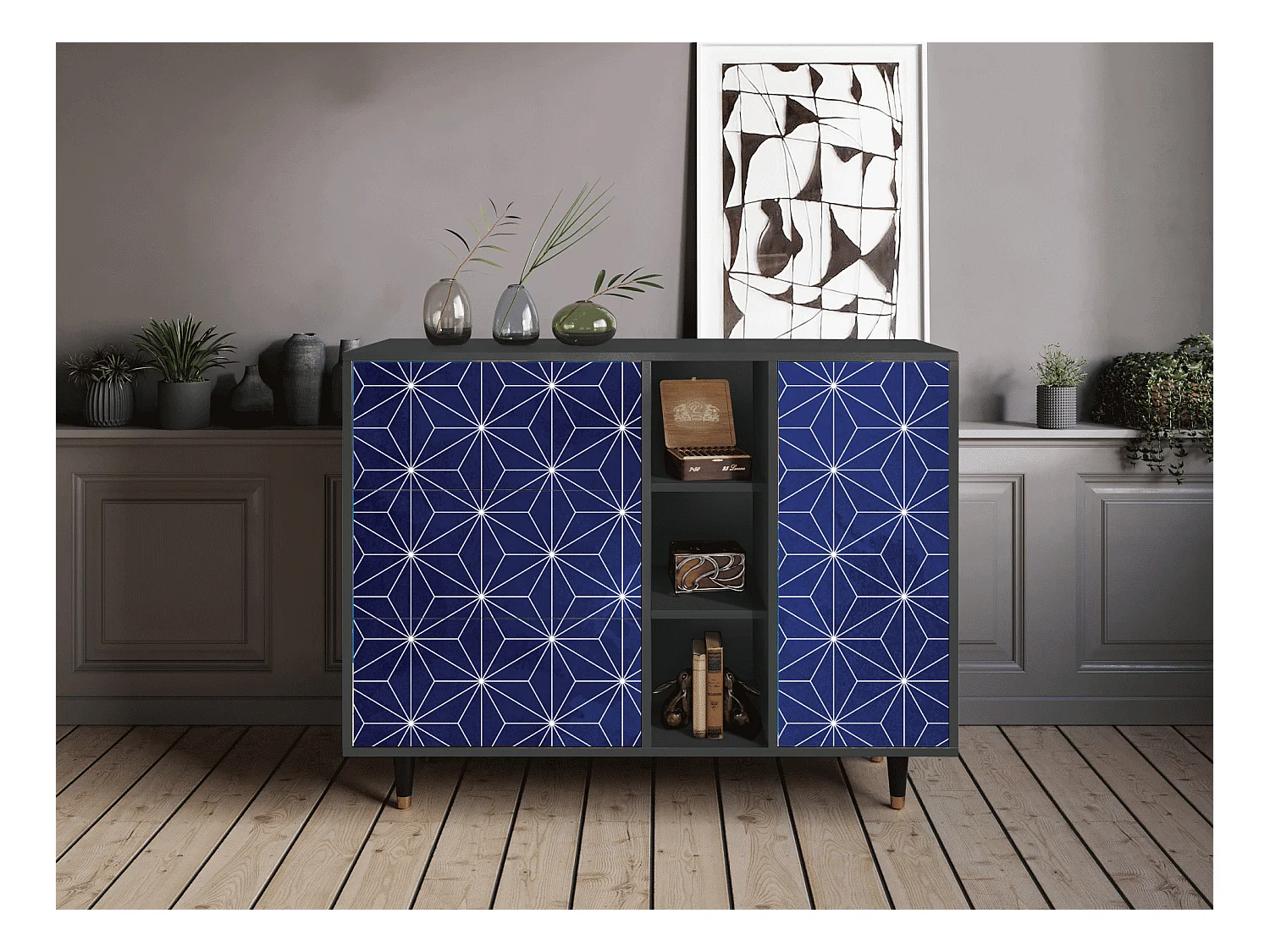 Dressoir - 125x98x48 cm - BS2 - Milky Way, Antraciet