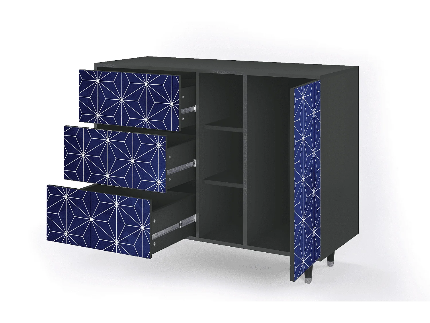 Buffet - 125x98x48 cm - BS2 - Milky Way, Anthracite