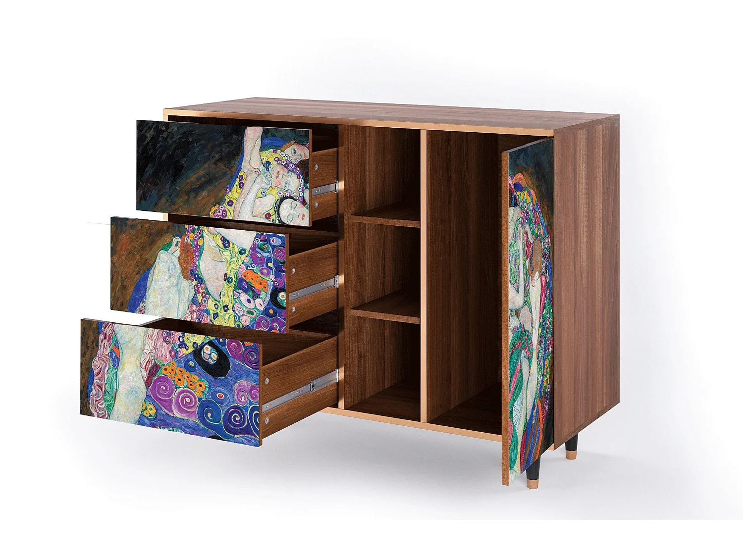 Credenza - 125x98x48 cm - BS2 - The Maiden by Klimt, Noce