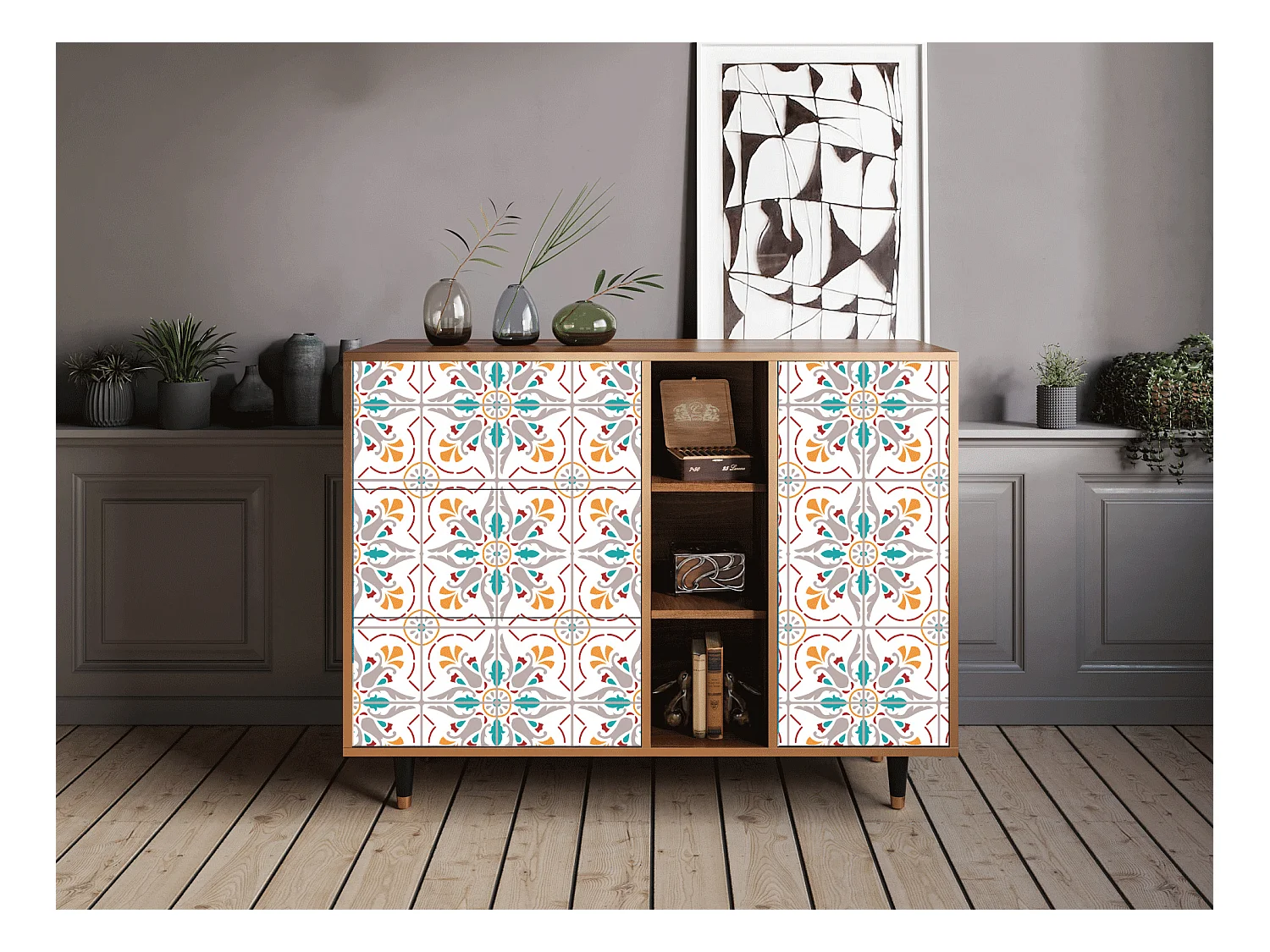 Buffet - 125x98x48 cm - BS2 - Spring Ceramics, Noyer