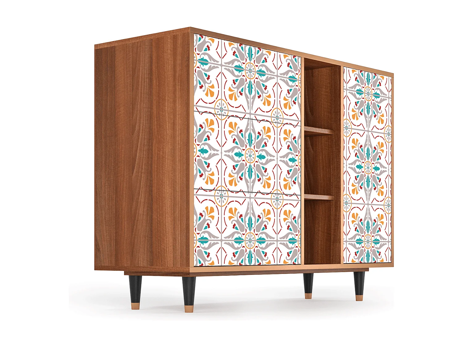 Dressoir - 125x98x48 cm - BS2 - Spring Ceramics, Walnoot