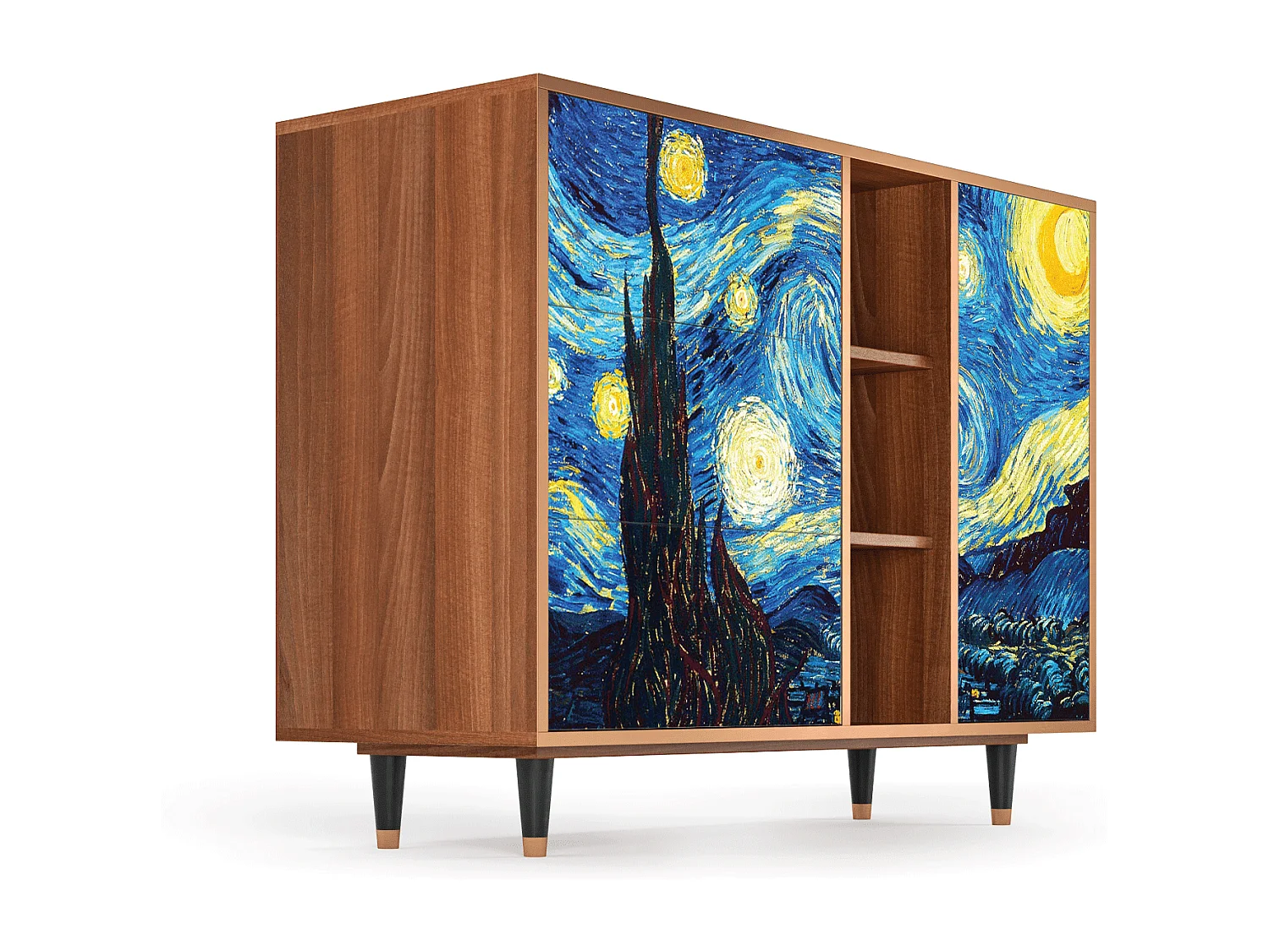 Aparador - 125x98x48 cm - BS2 - The Starry Night  , Nogal