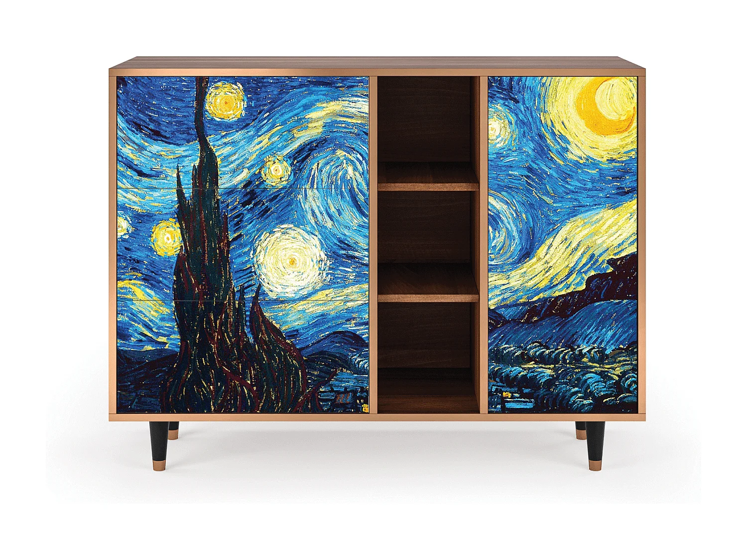 Sideboard - 125x98x48 cm - BS2 - The Starry Night  , Walnuss