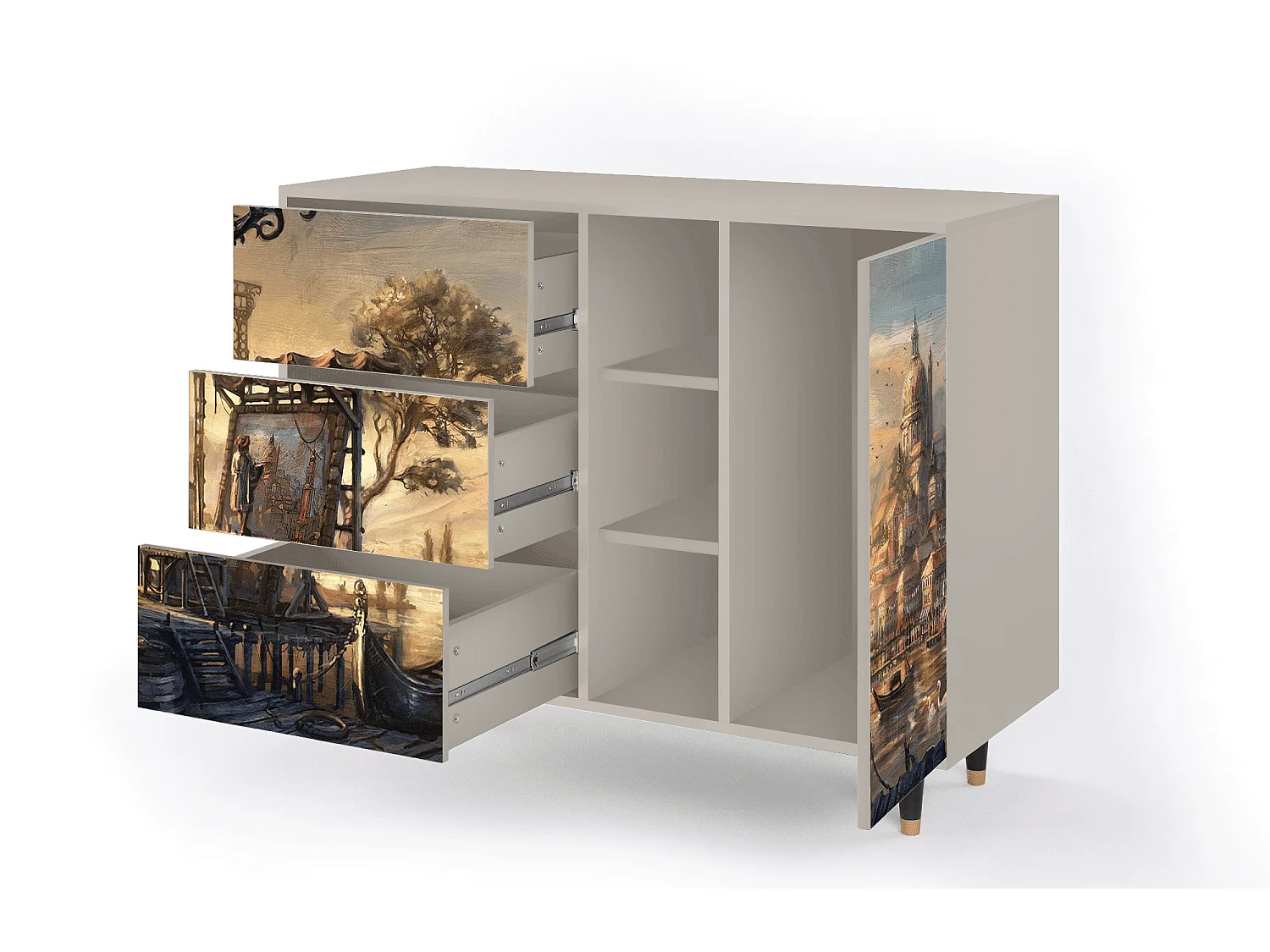 Buffet - 125x98x48 cm - BS2 - Venice, Sable