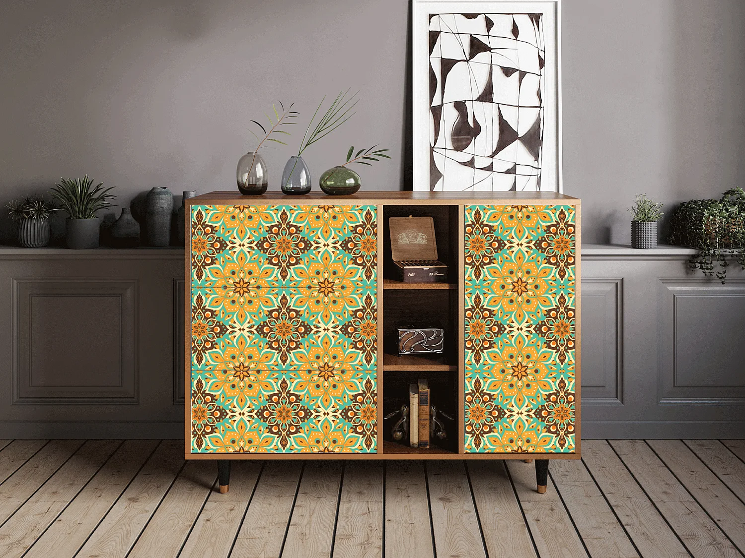 Sideboard - 125x98x48 cm - BS2 - Indian Spices, Walnuss