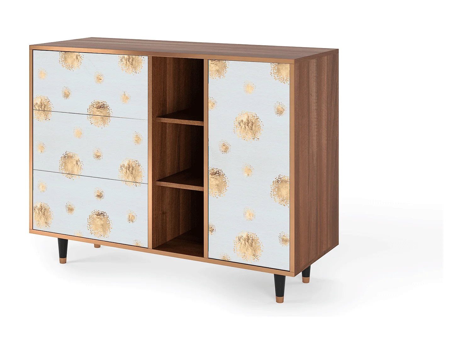 Dressoir - 125x98x48 cm - BS2 - Sky Latte, Walnoot